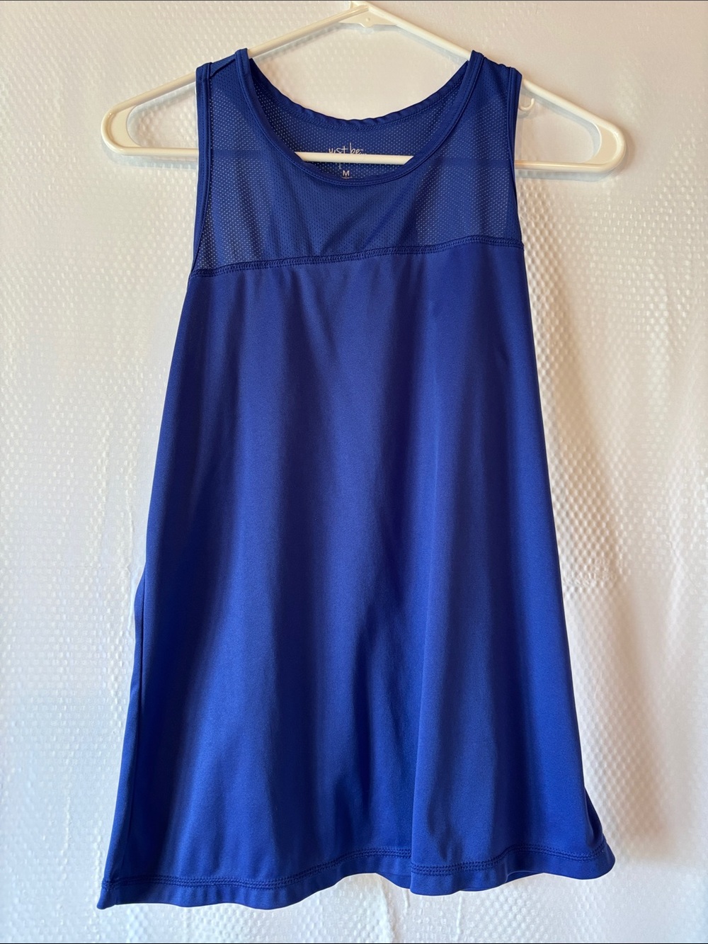 just be Royal Blue Mesh Yoke Athletic Tank